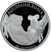 8 Dollars - Elizabeth II 4th Portrait - Koala - Silver Proof reverse image