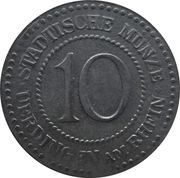 10 Pfennig - Uerdingen, Germany, 1917 reverse image