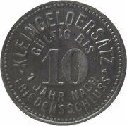 10 Pfennig - Gössnitz, Germany, 1918 reverse image