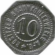 10 Pfennig - Rositz Braunkohlenwerke A.G. obverse image