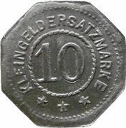 10 Pfennig - Rositz Braunkohlenwerke A.G., Germany,  reverse image