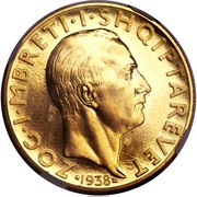100 Franga Ari - Zog I Royal Marriage; Prova obverse image