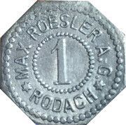 1 Pfennig - Rodach Max Roesler A. G. obverse image