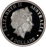 8 Dollars - Elizabeth II 4th Portrait - Australian Wedge-Tailed Eagle - Silver Proof obverse image