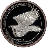8 Dollars - Elizabeth II 4th Portrait - Australian Wedge-Tailed Eagle - Silver Proof, Australia, 2015 reverse image