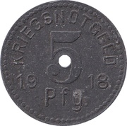 5 Pfennig - Apolda, Germany, 1918 reverse image
