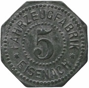 5 Pfennig - Eisenach Fahrzeugfabrik obverse image