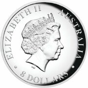 8 Dollars - Elizabeth II 4th Portrait - Kangaroo - Silver Proof - High Relief obverse image