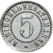 5 Pfennig - Weida, Germany, 1918 reverse image