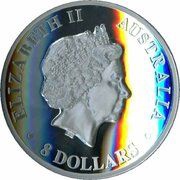 8 Dollars - Elizabeth II 4th Portrait - Wedge-tailed Eagle - Silver Proof; High Relief obverse image