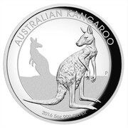 8 Dollars - Elizabeth II 4th Portrait - Kangaroo - Silver Proof - High Relief, Australia, 2016 reverse image