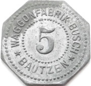 5 Pfennig - Bautzen Waggonfabrik Busch obverse image