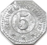 5 Pfennig - Bautzen Waggonfabrik Busch, Germany,  reverse image