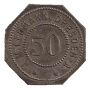 50 Pfennig - Dresden J. M. Lehmann, Germany,  reverse image