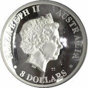 8 Dollars - Elizabeth II 4th Portrait - Koala - Silver Proof Coin obverse image