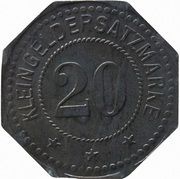 20 Pfennig - Hainitz Grützner and Faltis, Germany,  reverse image