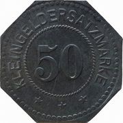 50 Pfennig - Hainitz Grützner and Faltis, Germany,  reverse image