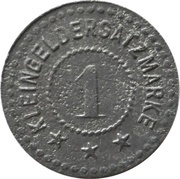 1 Pfennig - Hainitz Grützner and Faltis, Germany,  reverse image