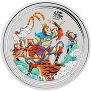8 Dollars - Elizabeth II 4th Portrait - Year of the Monkey - Monkey King, Australia, 2016 reverse image