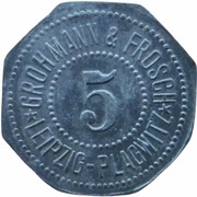 5 Pfennig - Leipzig-Plagwitz Grohmann and Frosch obverse image