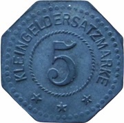 5 Pfennig - Leipzig Unruh and Liebig, Germany,  reverse image