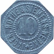 10 Pfennig - Leipzig Jäger, Rothe and Siemens-Werke, Germany,  reverse image