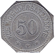 50 Pfennig - Leipzig Automobil and Aviatik A.G. Heiterblick, Germany,  reverse image