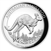 8 Dollars - Elizabeth II 4th Portrait - Kangaroo - Silver Proof - High Relief, Australia, 2017 reverse image