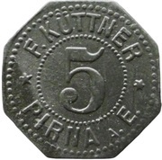 5 Pfennig - Pirna A. E. F. Küttner obverse image