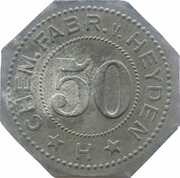 50 Pfennig - Radebeul Chem. Fabr. v. Heyden obverse image