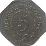 5 Pfennig - Belgern, Germany, 1917 reverse image