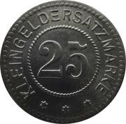 25 Pfennig - Belgern, Germany, 1917 reverse image