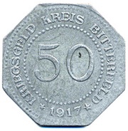 50 Pfennig - Bitterfeld Bankverein G.m.u.H, Germany, 1917 reverse image