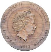 8 Dollars - Elizabeth II 4th Portrait - Rare Earth - Silver Antiqued - High Relief obverse image