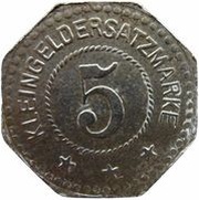 5 Pfennig - Dingelstädt, Germany,  reverse image