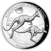 8 Dollars - Elizabeth II 4th Portrait - Australia Silver Kangaroo, Australia, 2018 reverse image