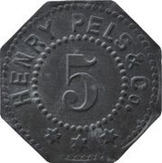 5 Pfennig - Erfurt Henry Pels and Co. obverse image