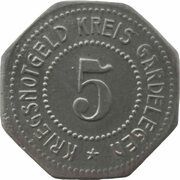 5 Pfennig - Gardelegen, Germany,  reverse image