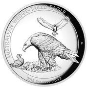 8 Dollars - Elizabeth II 4th Portrait - Australian Wedge-Tailed Eagle - Silver High-Relief Coin, Australia, 2018 reverse image