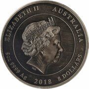 8 Dollars - Elizabeth II 4th Portrait - Dove - Silver Bullion obverse image