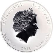 8 Dollars - Elizabeth II 4th Portrait - Year of the Dog - Silver Bullion Coin obverse image