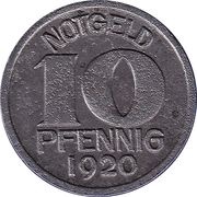 10 Pfennig - Halle, Germany, 1920 reverse image