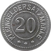 20 Pfennig - Halle Bruckd.-Nietl. Bergbau Verein, Germany,  reverse image