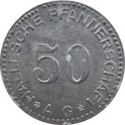 50 Pfennig - Halle an der Saale Hallesche Pfännerschaft A.G. obverse image