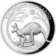 8 Dollars - Elizabeth II 6th Portrait - Kangaroo - Silver Bullion - High Relief, Australia, 2019 reverse image