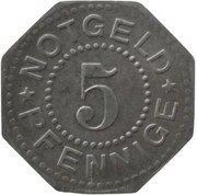 5 Pfennig - Heiligenstadt und Worbis, Germany, 1919 reverse image