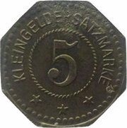 5 Pfennig - Kelbra a. Kyffhäuser, Germany, 1917 reverse image