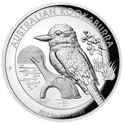 8 Dollars - Elizabeth II 6th Portrait - Australian Kookaburra - Silver Coin, Australia, 2019 reverse image
