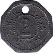 2 Pfennig - Klein-Wanzleben Z.K.W.v.R. and G. A.-G., Germany,  reverse image