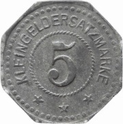 5 Pfennig - Mücheln Anhaltische Kohlenwerke, Germany,  reverse image